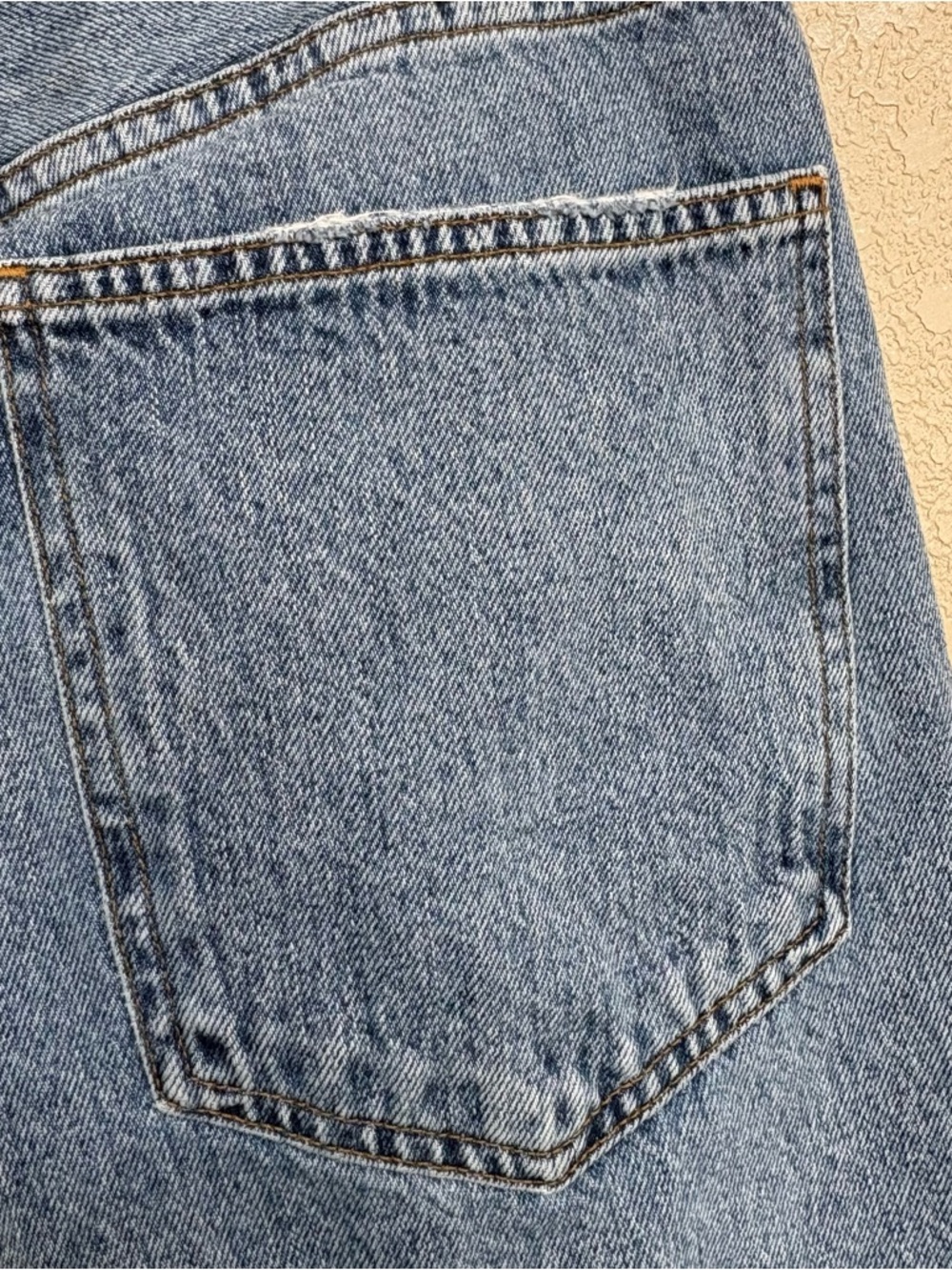 AGOLDE Criss Cross Straight Leg Jeans Blue Distressed Raw Hem 29 - Picture 9 of 11